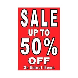 Red Sale Sign - Up to 50% Off
